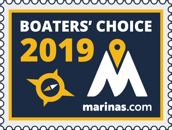 A badge from marinas.com that reads 