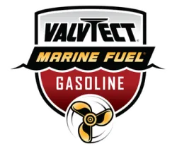 A Valvoline Marine Fuel gasoline logo in a shield shape with a propeller icon.